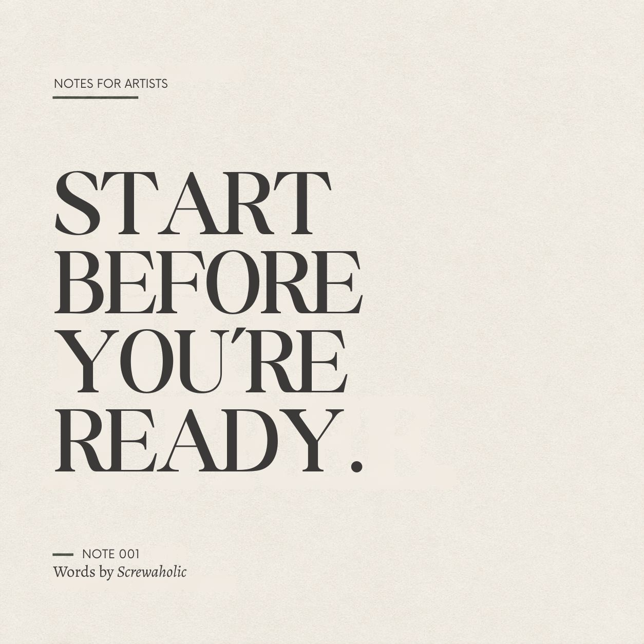 Cover for Start Before You’re Ready