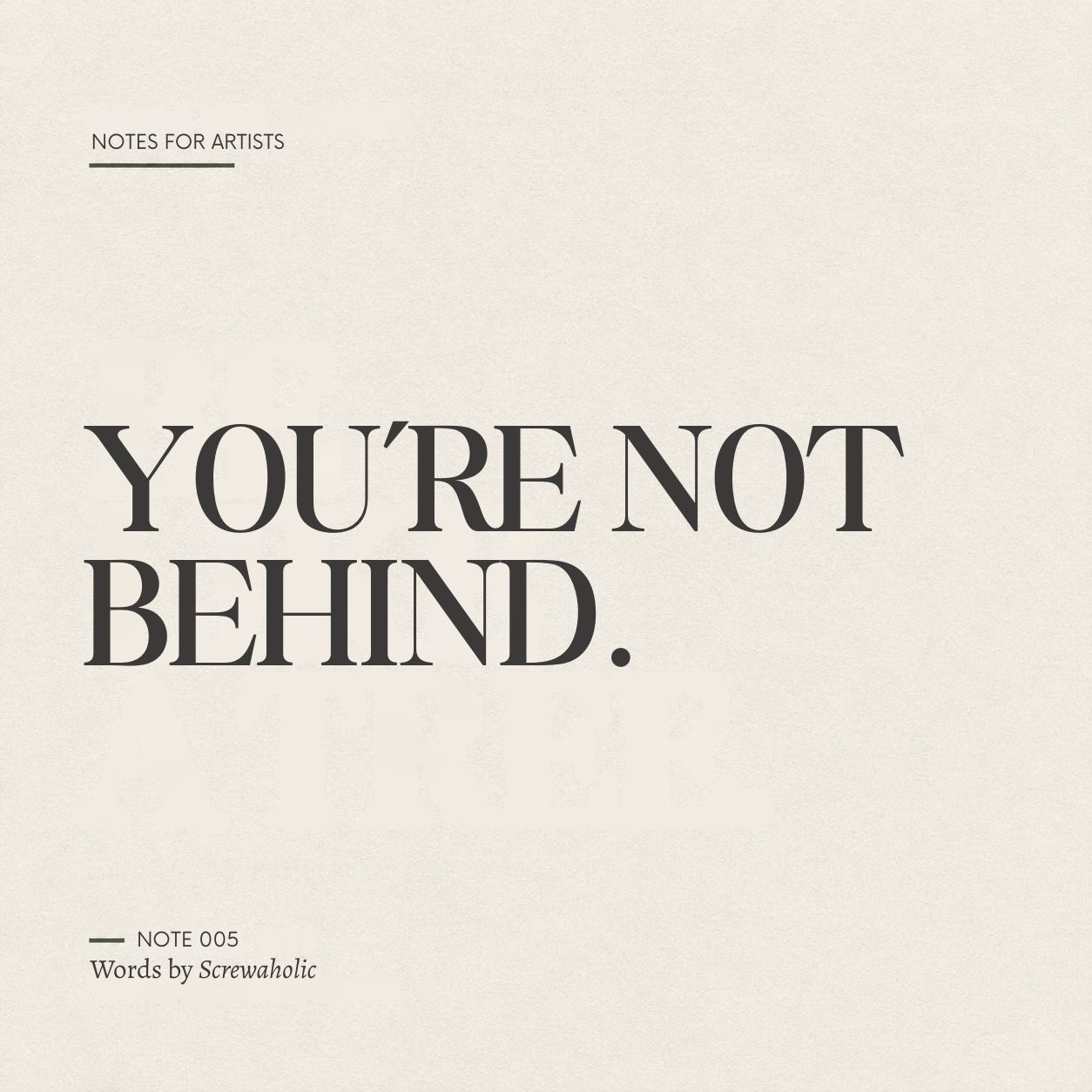 Cover for You're Not Behind