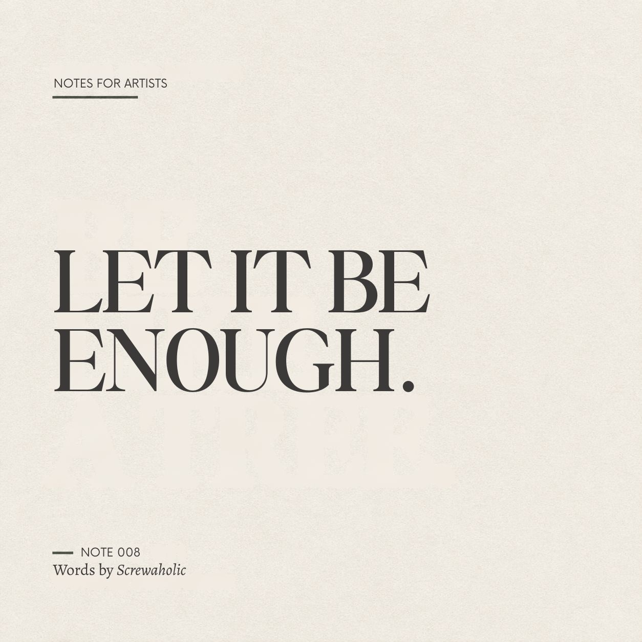 Cover for Let It Be Enough