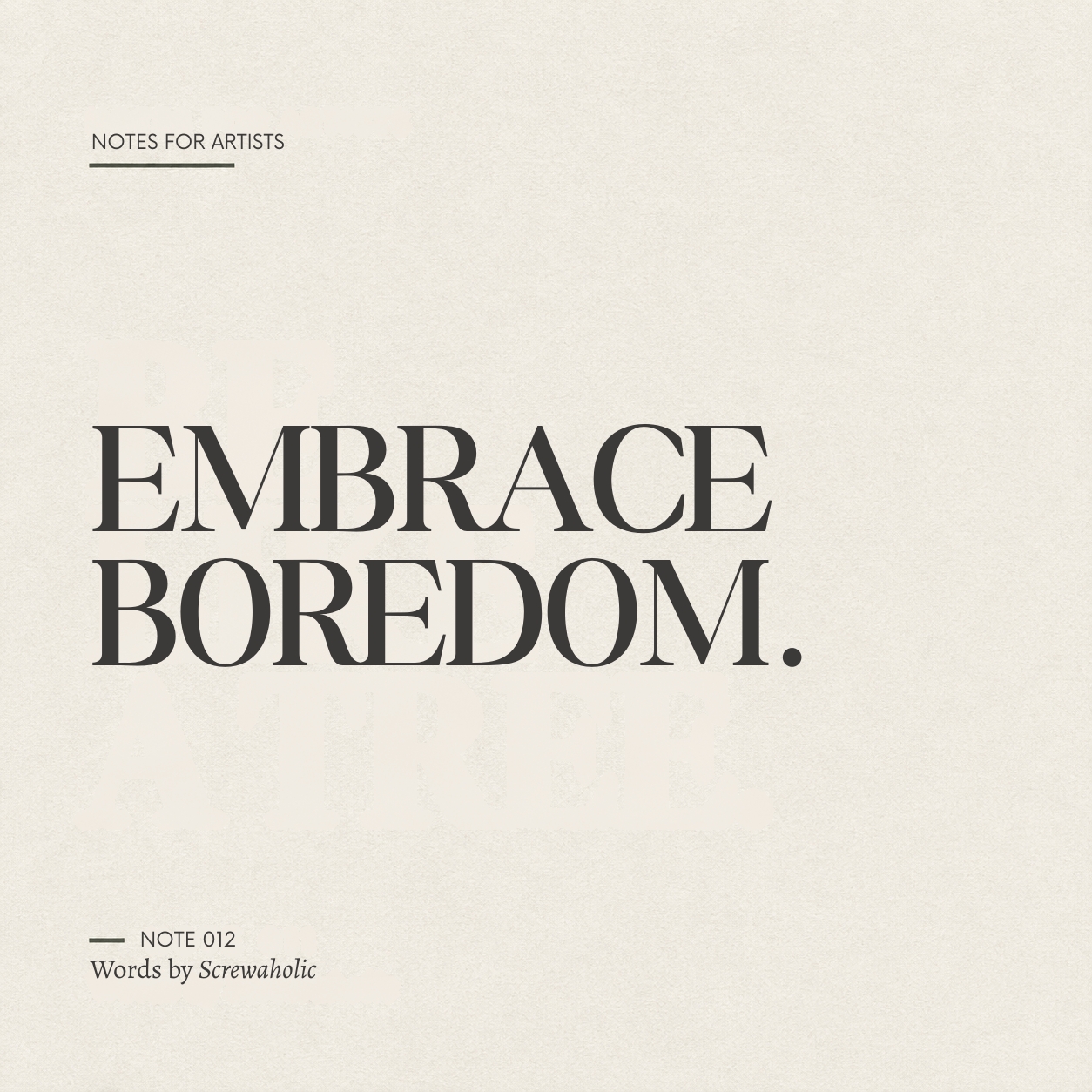 Cover for Embrace Boredom