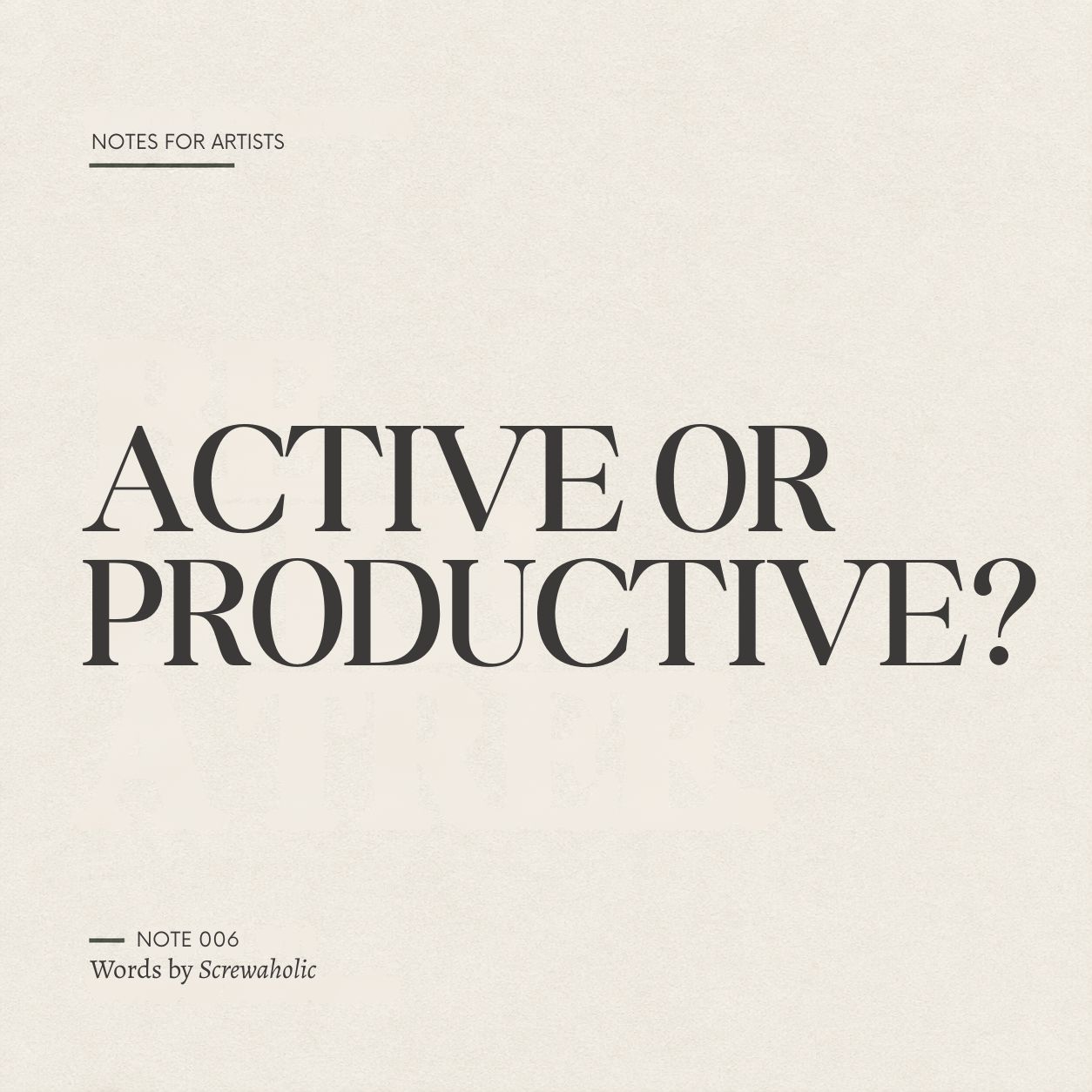 Cover for Active or Productive?